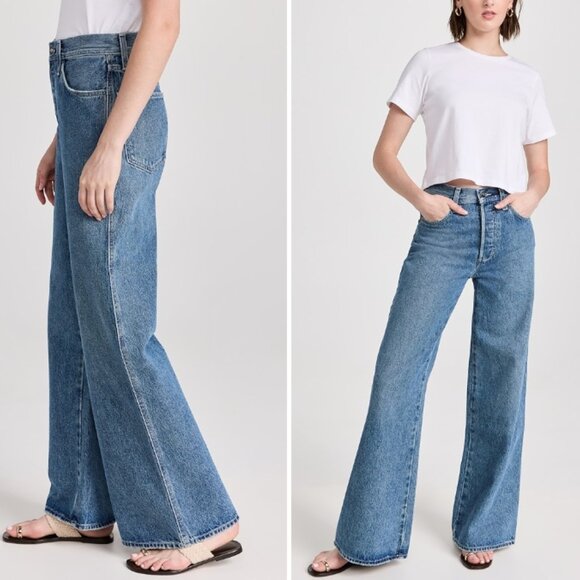 Favorite Daughter Denim - Favorite Daughter The Ollie Ultimate Baggy Wide Leg Jeans in Bedford in Size 23